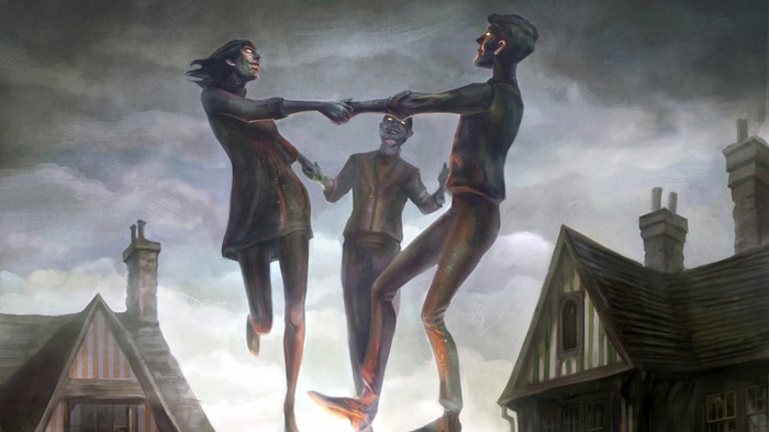 We Happy Few characters dancing on rooftops