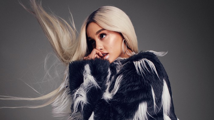 Ariana Grande in a Fur Coat
