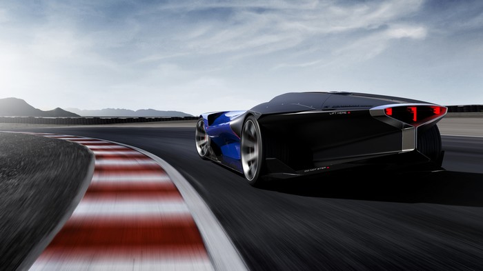 Peugeot concept car on a race track