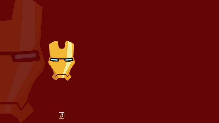 Minimalist Iron Man Artwork with Artist Signature