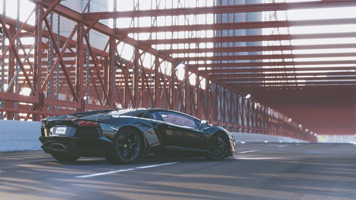 The Crew 2 Lamborghini Aventador on Bridge