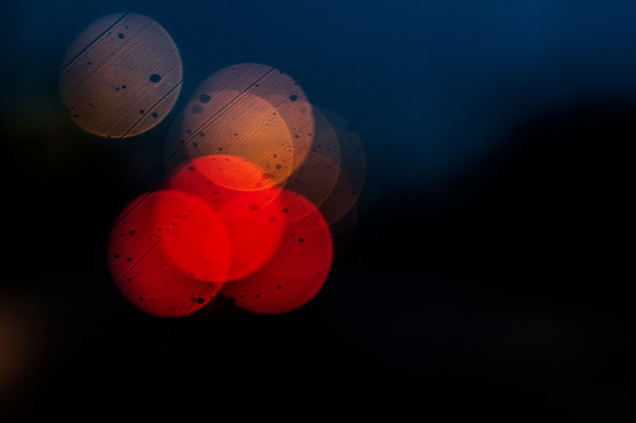 Bokeh effect with red and orange lights