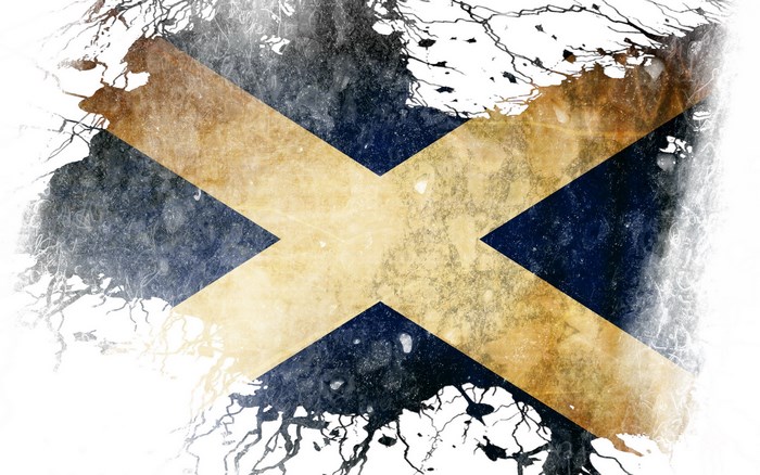 Flag of Scotland with grunge texture