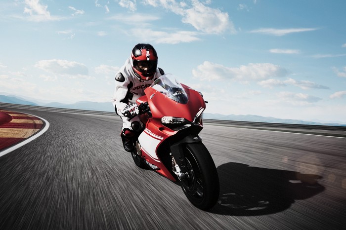 Ducati 1299 motorcycle on a race track