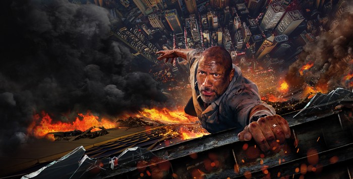 Dwayne Johnson in Skyscraper Movie 4K