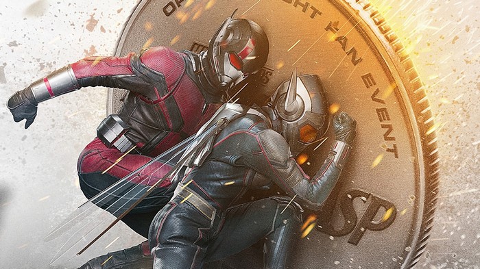 Ant-Man and The Wasp fighting on a coin