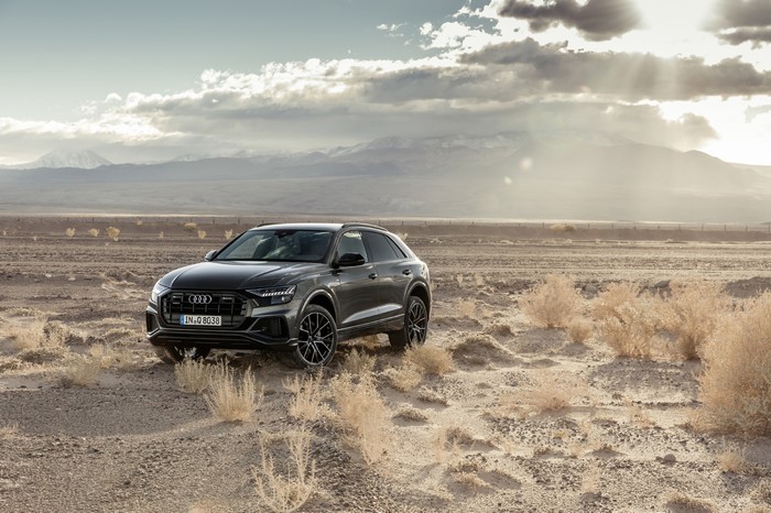 Audi Q8 in a desert landscape