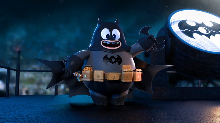 Chubby Batman with Bat-Signal