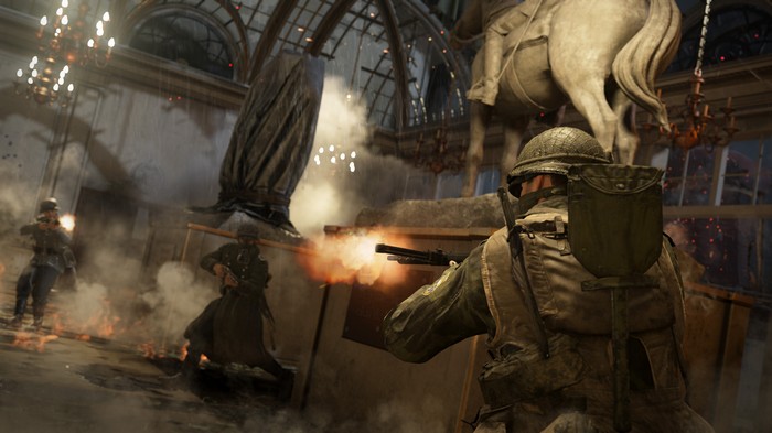 Call of Duty WWII soldiers in battle