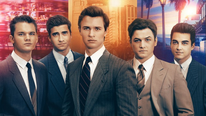 Billionaire Boys Club movie poster with Ansel Elgort and Taron Egerton