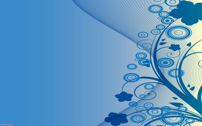 Blue floral abstract vector background