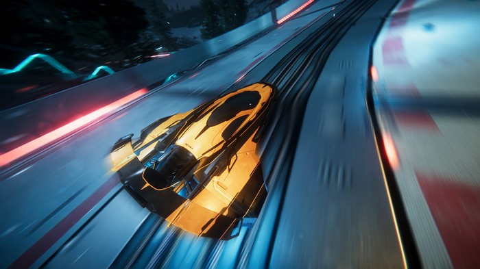 Antigraviator racing vehicle on a futuristic track