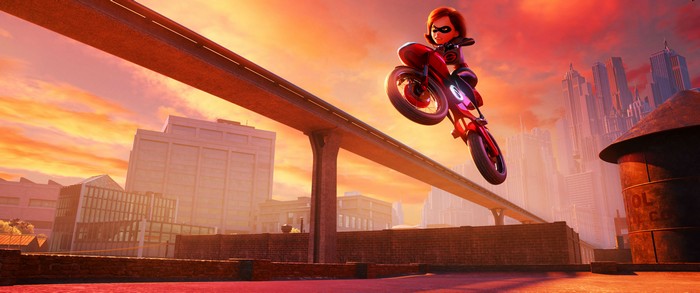 Violet Parr on a motorcycle in The Incredibles 2 4K