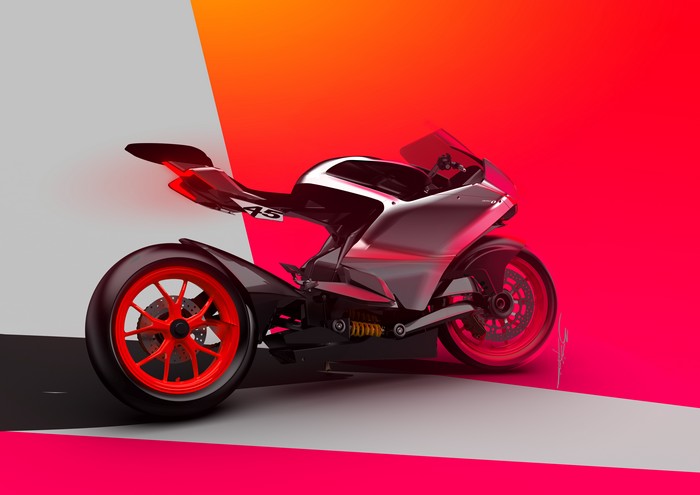 Ducati Sport Bike with Red and Silver Design 4K