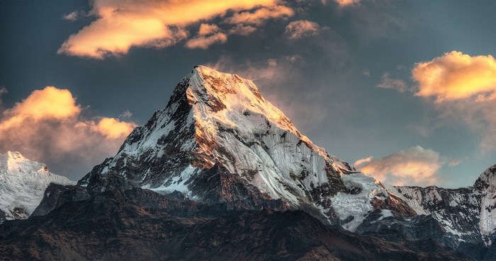 Majestic Snow-Capped Mountain Peak in Nepal 4K