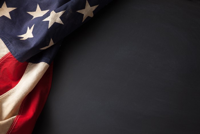 American Flag on a Dark Surface