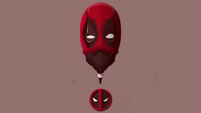 Deadpool minimalist illustration with Hello Kitty