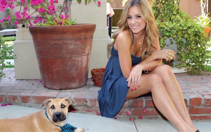 Lauren Conrad with a dog