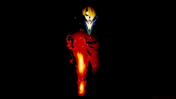 Sanji from One Piece with fire