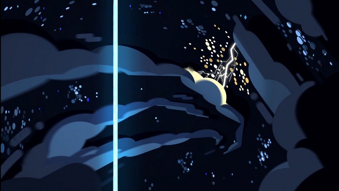 Steven Universe abstract night sky with lightning