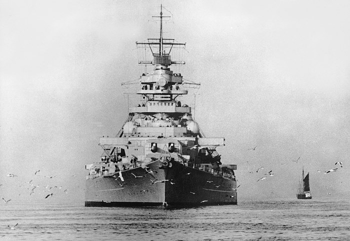 German Battleship Bismarck at sea