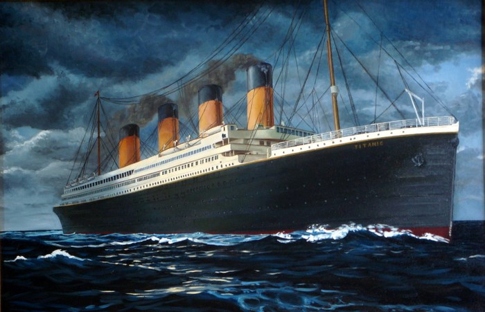 Majestic Titanic Ocean Liner at Sea