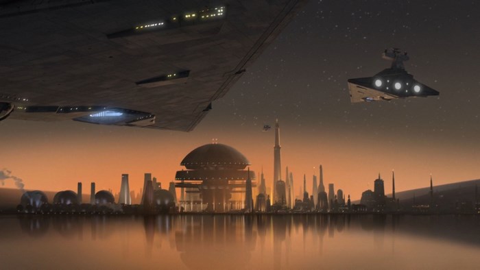 Star Wars Rebels Imperial Star Destroyer over city