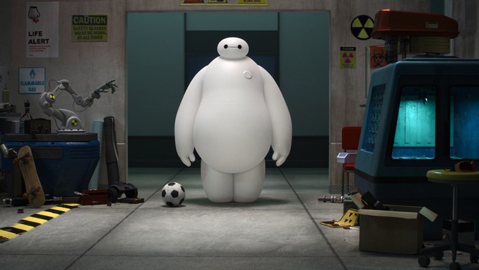 Baymax from Big Hero 6 in a laboratory