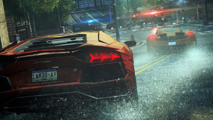 Lamborghini and SWAT cars in Need for Speed Most Wanted