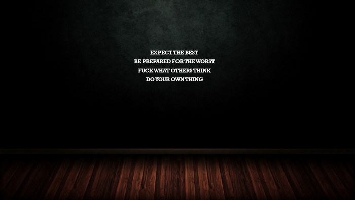 Motivational quote on a dark background