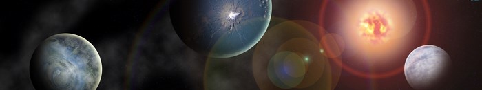 Planets and sun in space