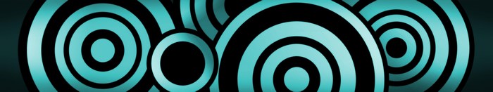 Abstract teal and black concentric circles