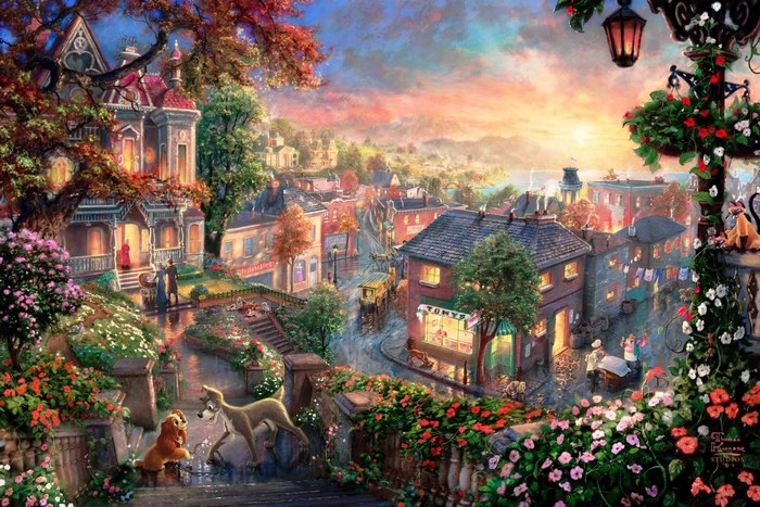 Lady and the Tramp in a European Town