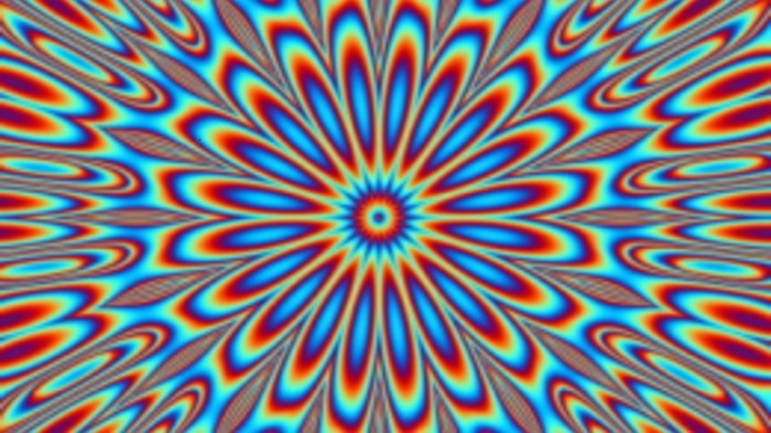 Psychedelic fractal pattern with flower-like design