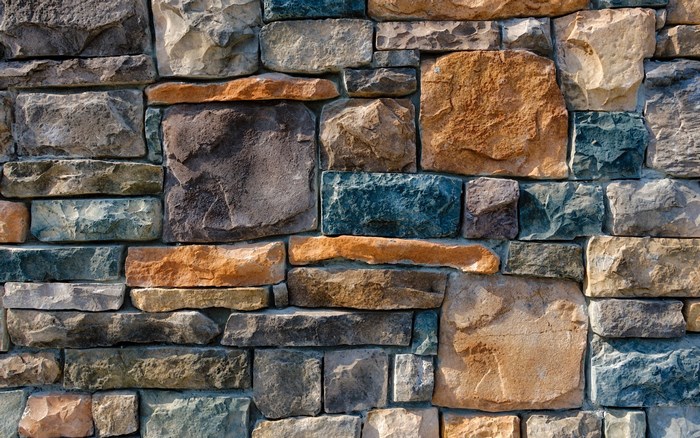 Colorful Textured Stone Brick Wall