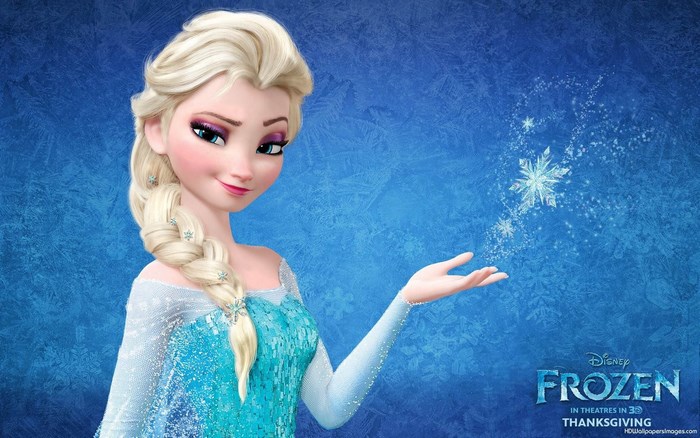 Elsa from Frozen creating a snowflake