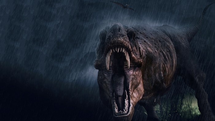 Tyrannosaurus Rex and Pterodactyl in Jurassic Park