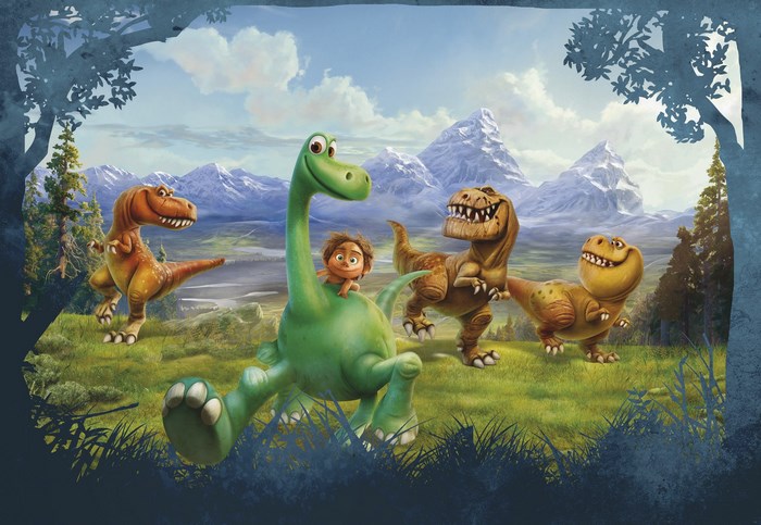 The Good Dinosaur characters in a landscape