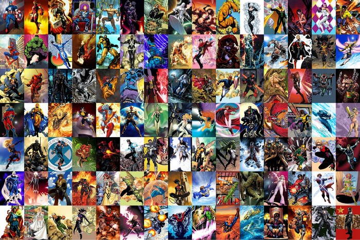 Collage of Marvel Comics Characters