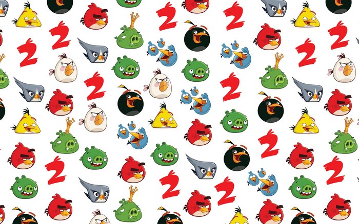 Angry Birds 2 game pattern with characters and numbers