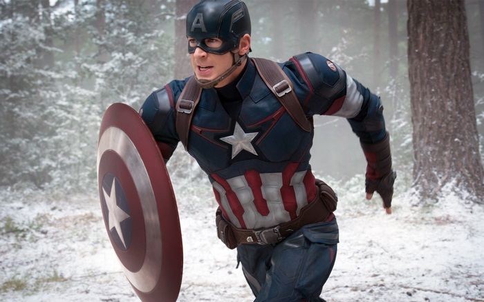 Captain America from Marvel Cinematic Universe in snow