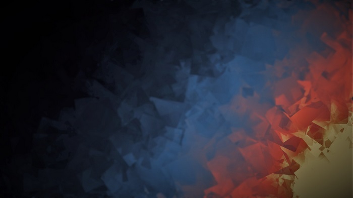 Abstract digital art with dark blue and red hues