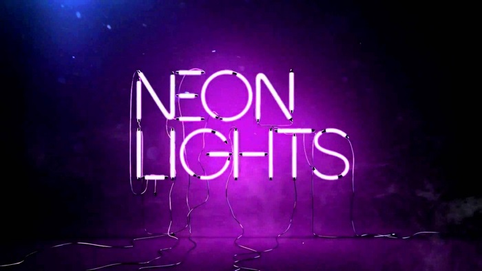 Neon Lights text in purple neon