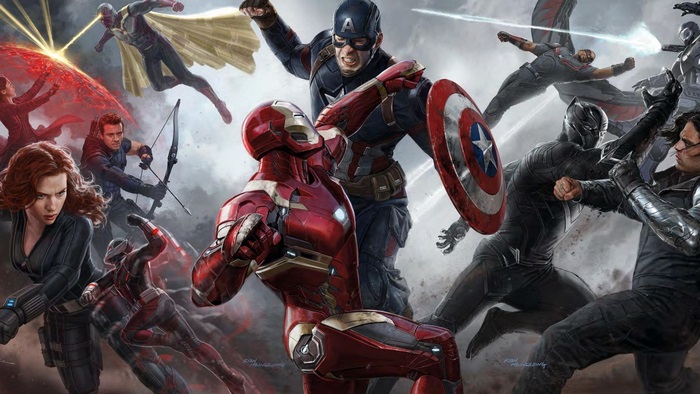 Captain America and Iron Man fight in Captain America: Civil War