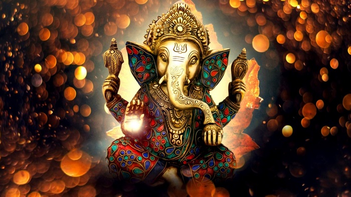Ornate Lord Ganesha Statue with Colorful Accents