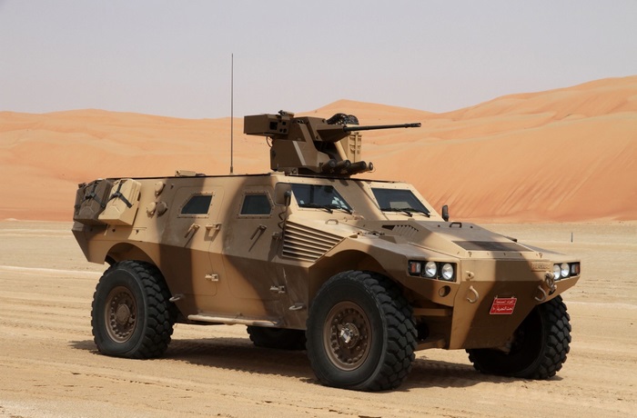 Panhard VBR RX20 armored vehicle in desert