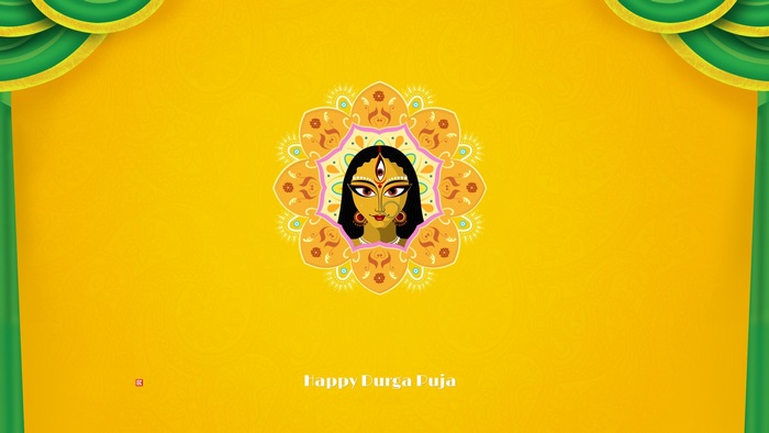 Happy Durga Puja illustration with Goddess Durga