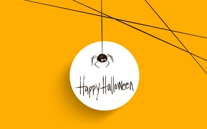 Happy Halloween spider web illustration