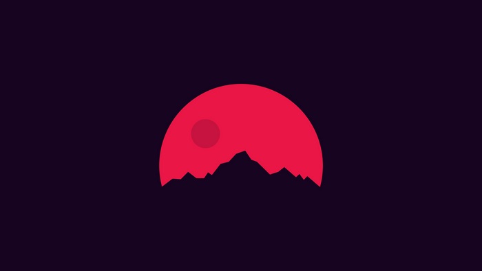 Minimalist 4K Mountain Sunset