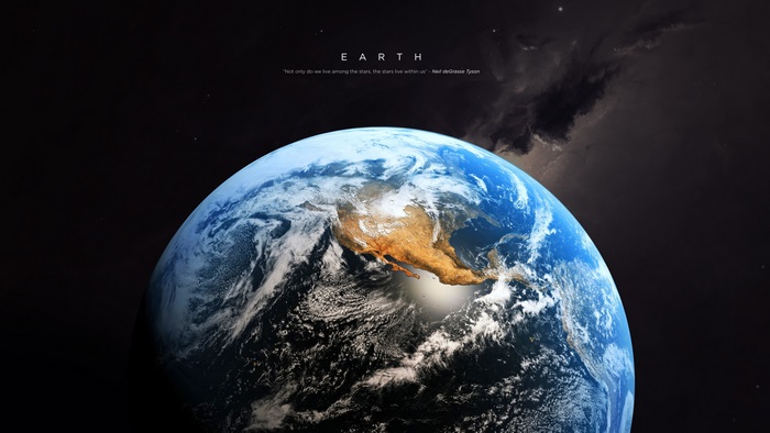 Earth from Space with Quote